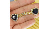Cabedal Mãe, Coração com Strass, Banhado, Rebite