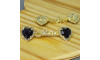 Cabedal Mãe, Coração com Strass, Banhado, Rebite