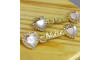 Cabedal Mãe, Coração com Strass, Banhado, Rebite