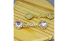 Cabedal Mãe, Coração com Strass, Banhado, Rebite