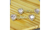 Cabedal Mãe, Coração com Strass, Banhado, Rebite, Rosé