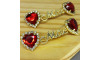 Cabedal Mãe, Coração com Strass, Banhado, Rebite, Vermelho