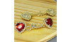 Cabedal Mãe, Coração com Strass, Banhado, Rebite, Vermelho