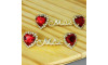 Cabedal Mãe, Coração com Strass, Banhado, Rebite, Vermelho