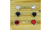 Cabedal Mãe, Coração com Strass, Banhado, Rebite