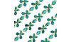 Cabedal em Metro, Banhado, Borboletas, Turquesa/Azul Tiffany