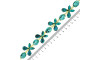 Cabedal em Metro, Banhado, Borboletas, Turquesa/Azul Tiffany