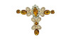 Cabedal Tamara, Banhado, Rebite, Marrom/Rose Gold Jateado