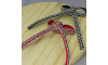 Cabedal 74002 Laço Meia Cana 10mm, Tecido, Vermelho/Cristal