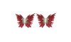Cabedal Lia, Tecido, Borboleta, Vermelho