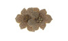 Cabedal Flor Dupla, Tecido, Marrom Ouro
