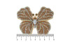 Cabedal Sara, Tecido, Borboleta, Marrom/Furtacor