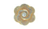 Cabedal Eloá, Flor Camadas com Pérola, Tecido, Rose Gold/Furtacor