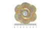 Cabedal Eloá, Flor Camadas com Pérola, Tecido, Rose Gold/Furtacor