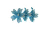 Cabedal Miriam, Três Flores com Strass, Tecido, Azul Celeste/Furtacor