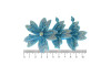 Cabedal Miriam, Três Flores com Strass, Tecido, Azul Celeste/Furtacor