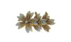 Cabedal Miriam, Três Flores com Strass, Tecido, Rose Gold/Furtacor