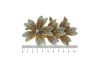 Cabedal Miriam, Três Flores com Strass, Tecido, Rose Gold/Furtacor
