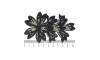 Cabedal Miriam, Três Flores com Strass, Tecido, Preto/Furtacor