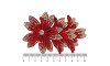 Cabedal Miriam, Três Flores com Strass, Tecido, Vermelho/Furtacor