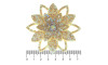Cabedal Sandra, Flor com Strass, Tecido, Rose Gold/Furtacor