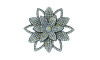 Cabedal Sandra, Flor com Strass, Tecido, Preto/Furtacor