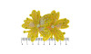 Cabedal Mavie, Duas Flores com Strass, Tecido, Amarelo Furtacor