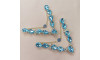 Cabedal Zoe, Rebite, Olho Grego, Azul Tiffany