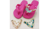 Cabedal Sirena, Banhado, Rebite, Correntinha, Turquesa/Tiffany Jateado