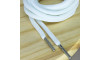 Cadarço Oval Ponteira de Metal, 4mm, Branco