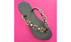 Cabedal Flora, Flores com Resina, Rebite, Preto