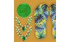 Lonita Folhas Tropicais e Cabedal Atena Verde