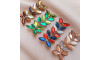 Cabedal Mariah, Banhado, Rebite, Marrom Escuro/Dourado