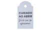 Tag Cuidado ao Abrir Você vai se Apaixonar, 6.5cm x 4cm, Branco