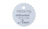Tag Produto Artesanal feito com Amor, 5cm, Branco