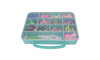 Maleta Organizadora, 14 Divisórias, Verde Tiffany/Transparente