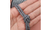 Cordão de Poliéster, Zigzag, 4mm, Preto