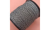 Cordão de Poliéster, Zigzag, 4mm, Preto