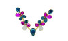 Cabedal Mel, Banhado, Turquesa/Pink/Branco Opal