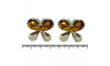 Piercing de Rebite, Banhado, Borboleta, Marrom/Rose Gold