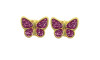 Piercing de Rebite, Borboletinha Pink com Glitter
