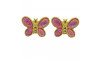 Piercing de Rebite, Borboleta Rosa com Glitter