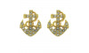 Piercing de Rebite, Mini Âncora, Ouro, Cristal