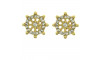 Piercing de Rebite, Mini Leme, Ouro, Cristal