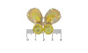 Piercing de Rebite, Banhado, Borboleta Sereia, Amarelo/Dourado