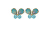 Piercing de Rebite, Banhado, Borboleta Sereia, Azul/Tiffany