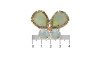 Piercing de Rebite, Banhado, Borboleta Sereia, Branco/Cristal