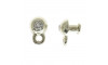 Piercing de Rebite com Argola, Prata, Strass Cristal