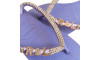 Piercing de Rebite, Letras com Strass, Ouro, Cristal
