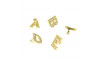Piercing de Rebite, Letras com Strass, Ouro, Cristal